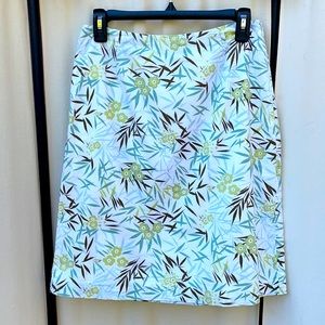 90’S VINTAGE- ANN TAYLOR LOFT- FLORAL BAMBOO SKIRT SIZE 6